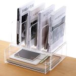 HeZone Desk Organizers and Storage, Office Organization Storage, Clear Acrylic Office Desk Organizers and Accessories with Drawer- 1 Pack